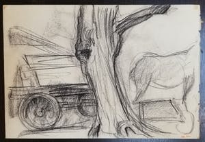 Johan Dijkstra - Dubbelzijdige potloodschets kopen? Bied vanaf 1!