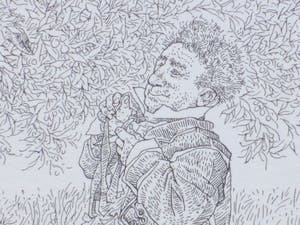 Peter Vos - Zelfportret voor Beestenboom - Litho kopen? Bied vanaf 60!