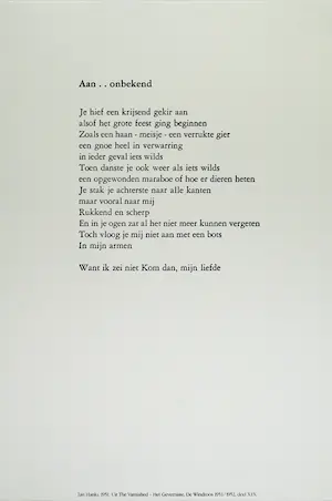 Huug Pleysier - Aan..onbekend - Gedicht van Jan Hanlo met 4 zwart-wit litho's kopen? Bied vanaf 190!