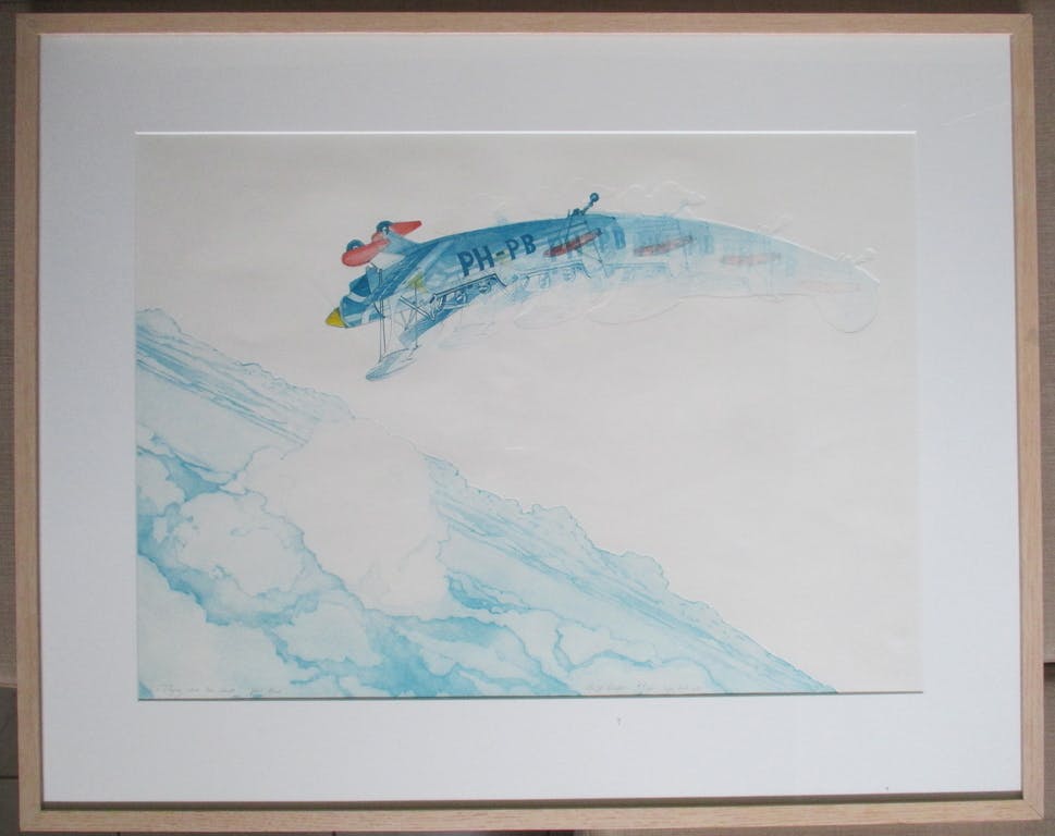 Leentje Linders -  grote ets "Flying above the clouds part three" in Barth lijst kopen? Bied vanaf 60!