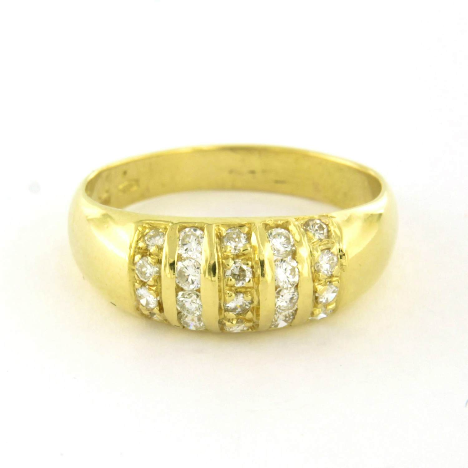 18k geel gouden ring met briljant geslepen diamant tot. 0.20ct – F/G - VS/SI kopen? Bied vanaf 370!