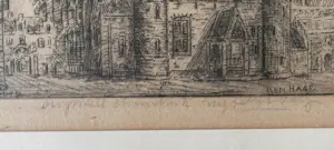 Eugene Rensburg - Fraaie originele ets Den Haag / Binnenhof Ridderzaal kopen? Bied vanaf 35!