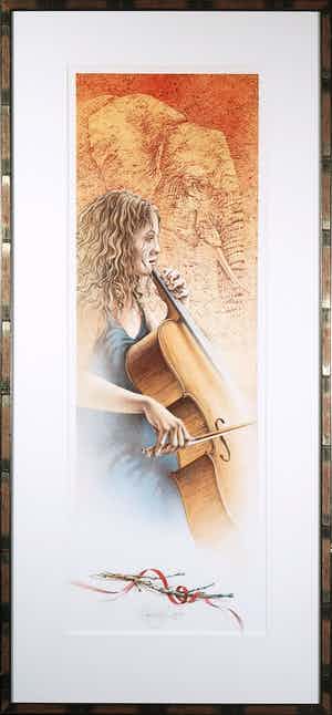 Poen de Wijs - Litho, Elephant Song - Ingelijst verkocht voor € 40!