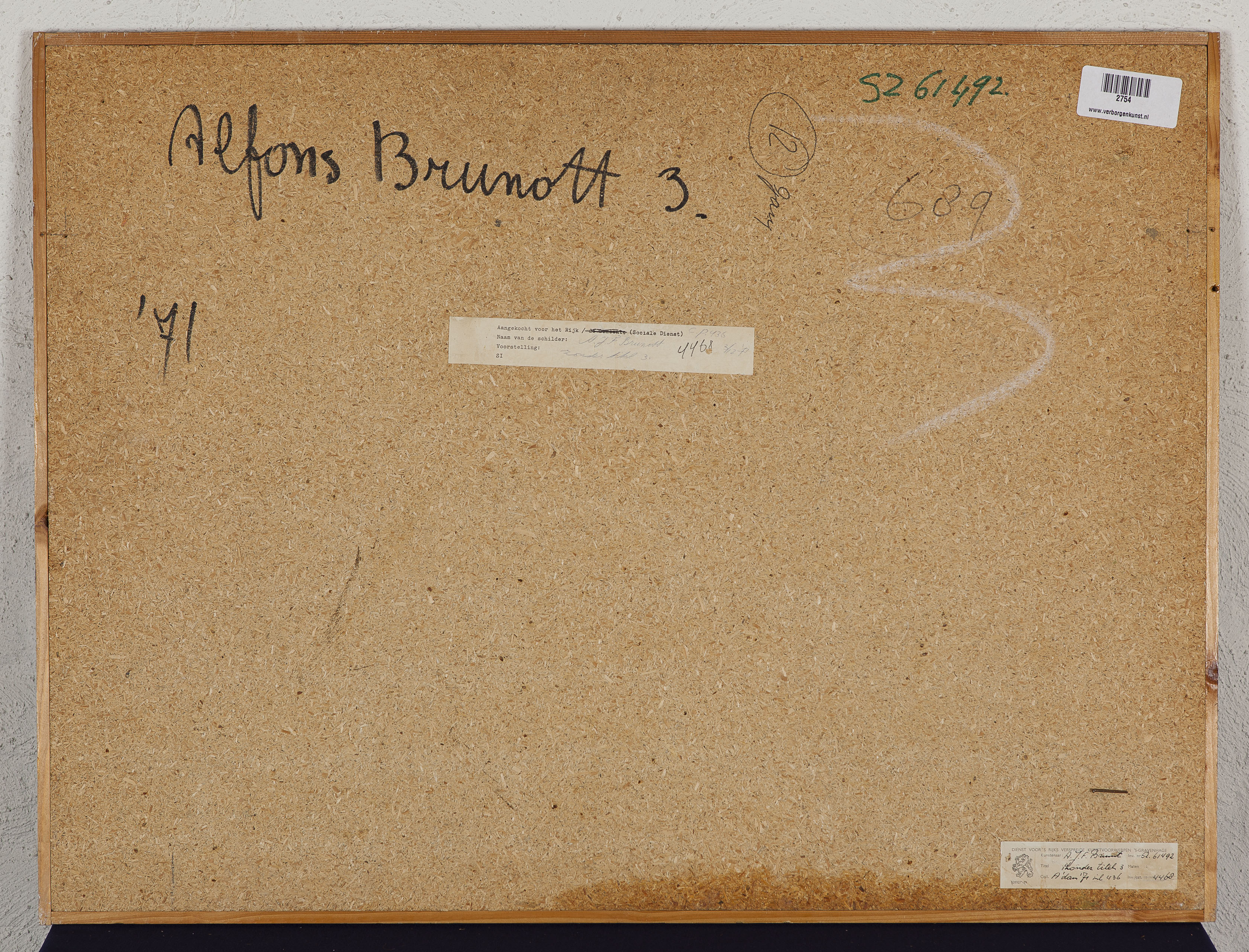 Alfons Brunott - Zonder Titel 3 - Acrylverf op hout - 1971  kopen? Bied vanaf 20!