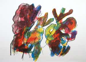 Jan Sierhuis - Litho, Zonder titel verkocht voor € 60!