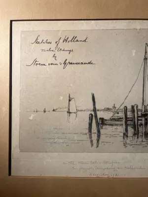 Carel Nicolaas Storm van 's-Gravesande - Ets, zee (of meer) met boot aan wal Den Haag 1921 kopen? Bied vanaf 30!