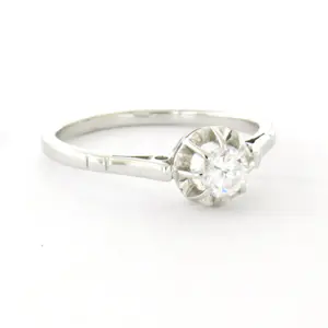 14k wit gouden solitair ring met een briljant geslepen diamant totaal 0.25ct kopen? Bied vanaf 270!