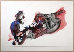 Ger Lataster - Litho, Het schilderen van de vlag - Ingelijst (Groot!) verkocht voor € 100!