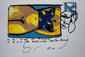 Herman Brood - Zeefdruk: Oh hoe ik hunker (laatste exemplaar!) kopen? Bied vanaf 295!