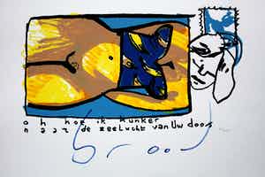 Herman Brood - Zeefdruk: Oh hoe ik hunker (laatste exemplaar!) verkocht voor € 295!