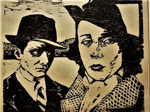 Olaf van der Beek - Kleine oplage (35) PoP-Art houtsnede "Bonnie&Clyde" - gesigneerd kopen? Bied vanaf 30!