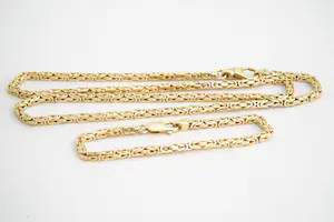 161- Mooie SET 18 Krt geel-gouden Konings armband en Konings collier - ZGAN kopen? Bied vanaf 1070!