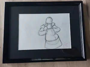 Matt Groening - originele productietekening - Homer - ingelijst kopen? Bied vanaf 85!