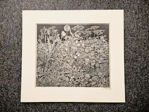 Dirk van Gelder - Fraai gedetailleerde -kleine oplage- Ets - veld met wilde bloemen - gesigneerd kopen? Bied vanaf 50!