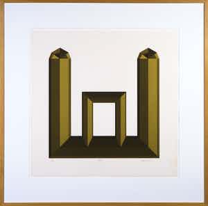 Harald Vlugt - Zeefdruk, Arcade I - Ingelijst verkocht voor € 20!