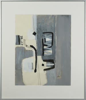 Peter Rolf - Gouache en pen op papier, Als een slang in de morgen - Ingelijst kopen? Bied vanaf 1!