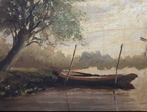 Willem Kroon - Landschap, met boot,zielboot, windmolen kopen? Bied vanaf 15!