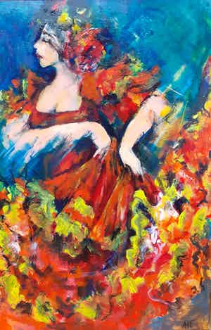 Anke Peddemors - flamenco 80x120cm verkocht voor € 85!