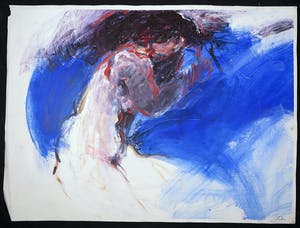 Franscz Witte - Acryl op papier, Liggend figuur kopen? Bied vanaf 1!