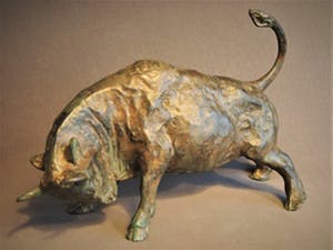 Pierre Chenet - Bronze Charging Bull (Taureau chargeants) signed P. Chenet- 20th century kopen? Bied vanaf 500!