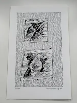 Jan Schoonhoven - Formatie 12 Zeefdrukken in Portfolio. Allen handgesigneerd (Zeldzaam). kopen? Bied vanaf 2950!
