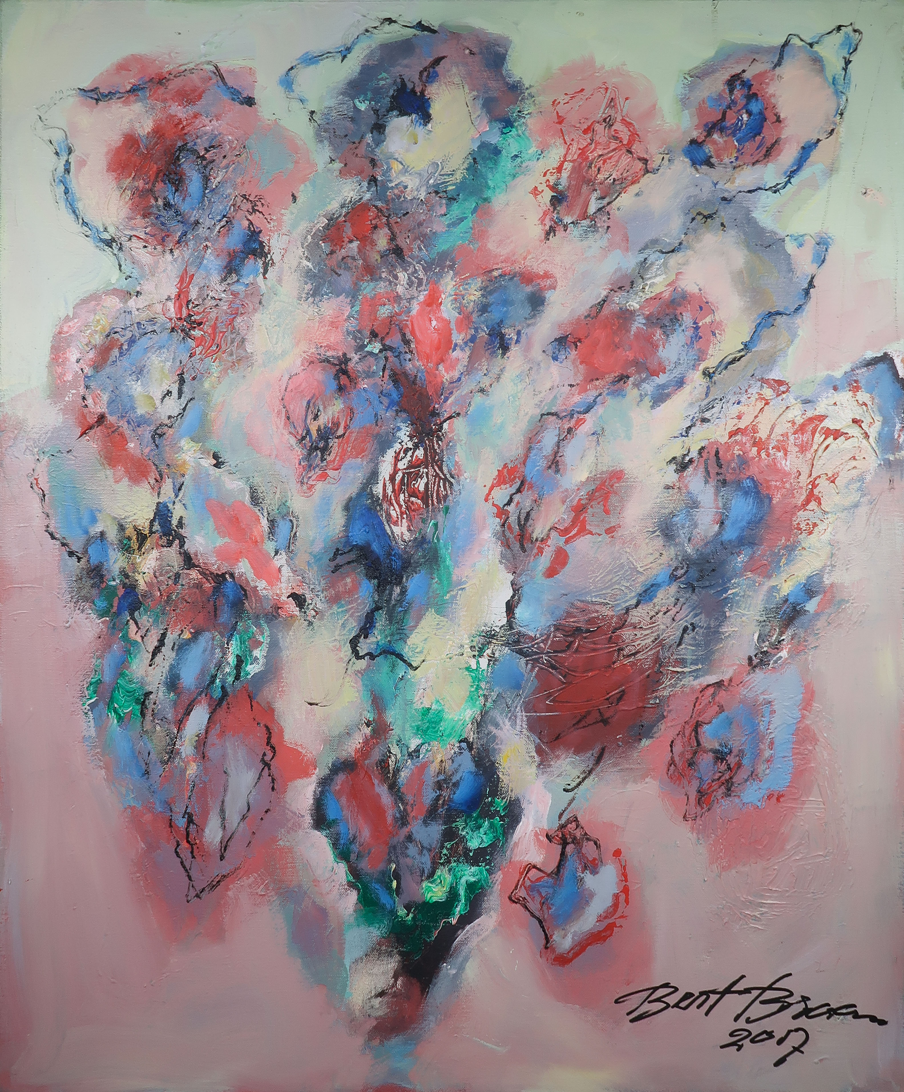 Bert Braam - Acryl op doek, Fleur Diamoor (Groot) verkocht voor € 180!