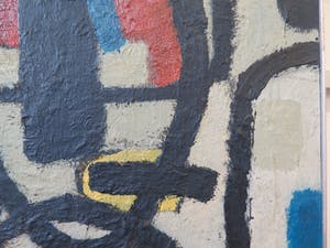 Willem Hussem - toegeschreven aan, olieverf op board, ingelijst, Abstracte compositie kopen? Bied vanaf 1250!