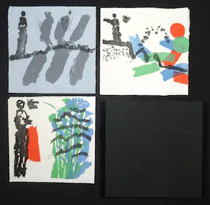 Jef Diederen - 3 houtsnede's/lino's met gesigneerde overzichtscatalogus kopen? Bied vanaf 150!