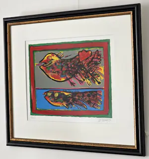 Corneille - Vis & Vogel - Gesigneerd - 1992 kopen? Bied vanaf 600!