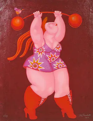 Ada Breedveld - Zeefdruk, Gewichtsheffer - Ingelijst kopen? Bied vanaf 70!