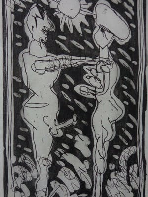 Lucebert - EROTISCHE FIGURATIE / ZW-W ETS / 65x50cm / SIG / 1981 kopen? Bied vanaf 145!