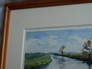 Niet of onleesbaar gesigneerd - Ingelijste aquarel, “Boterdiep, Groningen” – gesigneerd - 1998 kopen? Bied vanaf 1!