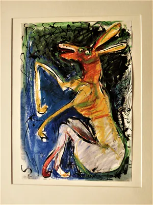 Edith Cammenga - Grote expressionistische Gem.Technk. Voorstelling met figuren - gesigneerd kopen? Bied vanaf 1!
