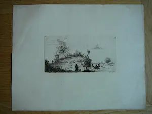 Jozef Linnig - Landschap met molen en vissers kopen? Bied vanaf 40!