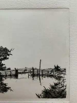 Harmen Kooistra - Landschap met boerderij en brug kopen? Bied vanaf 29!