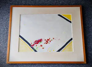 Henk Huig - 1969 -grote abstracte gemengde techniek - Voorstelling III - in originele lijst kopen? Bied vanaf 68!