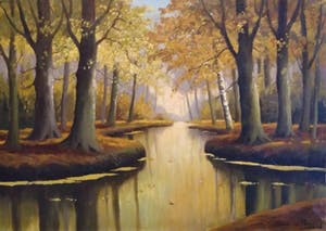Chris de Bruijn - ( 1901-1974) - Beek door het bos kopen? Bied vanaf 1!
