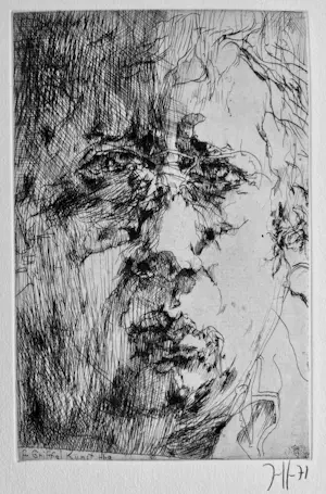 Horst Janssen - Selbstbildnis für Griffelkunst - Signierte Original Radierung von 1977 kopen? Bied vanaf 169!