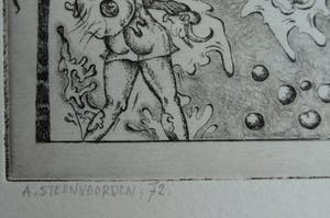 Ab Steenvoorden - Ets , Metamorfose van Granya – Surrealistische voorstelling, 1972 - 21½ x 25 cm kopen? Bied vanaf 1!