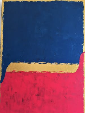 John Foppen - Blue over Red By Gold ........# K 04. XL . GROOT. kopen? Bied vanaf 175!