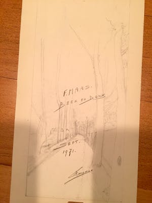 Frans Maas - Beek en Donk - Potloodtekening, Ingelijst kopen? Bied vanaf 35!