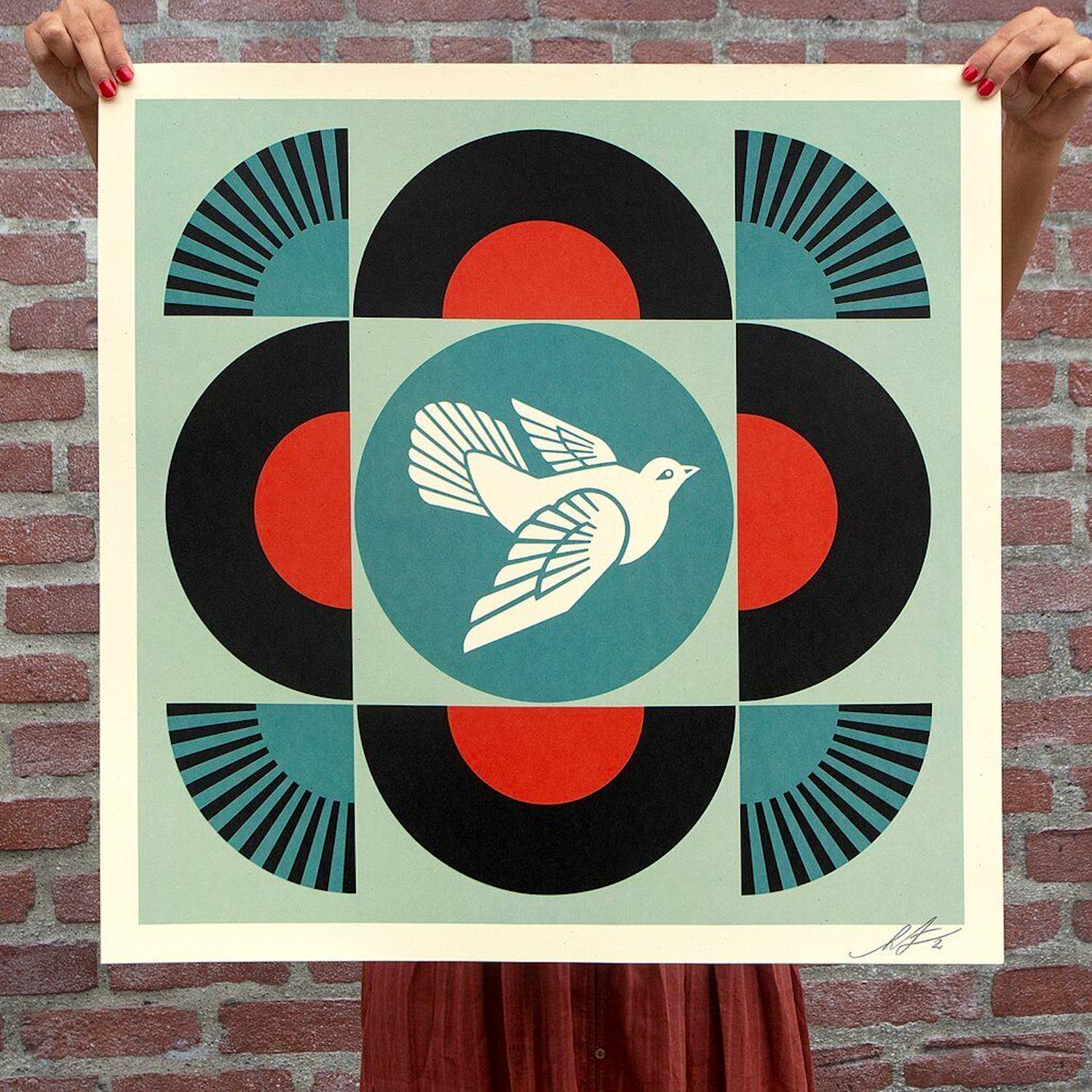 Shepard Fairey - GEOMETRIC DOVE -BLACK- SIGNED OFFSET LITHOGRAPH kopen? Bied vanaf 1!
