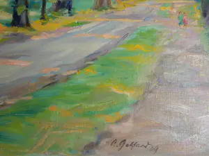 Buy Adolf Gebhard - Allee im Brühler Schlosspark, Ölgemälde signiert 1929? Bid from 239!