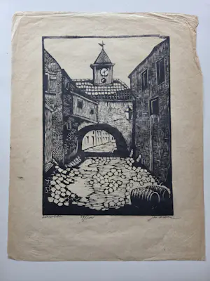 Jac. de Beer - Vier werken. Grote Kerk Den Haag en drie stadsgezichten. kopen? Bied vanaf 79!