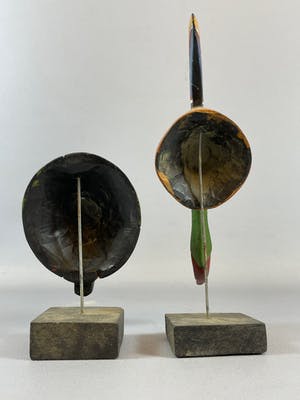 Yoruba - 2 African Yoruba passport masks with stands- Nigeria. kopen? Bied vanaf 15!