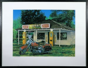 Araun Gordijn - Zeefdruk, Harley Davidson - Ingelijst kopen? Bied vanaf 35!