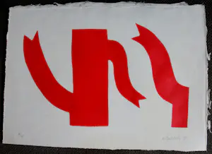 Klaas Gubbels - Houtdruk: Rode kan - 2018 kopen? Bied vanaf 1!