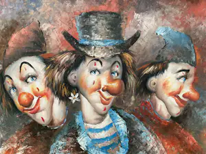Niet of onleesbaar gesigneerd - Drie clowns kopen? Bied vanaf 10!