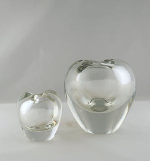 Floris Meydam - Glas, Twee blankglazen vaasjes voor Glasfabriek Leerdam kopen? Bied vanaf 1!