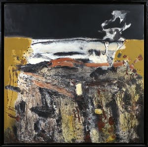 Frans Nicolai - Gemengde techniek op doek, Zwart van boven - Ingelijst kopen? Bied vanaf 100!